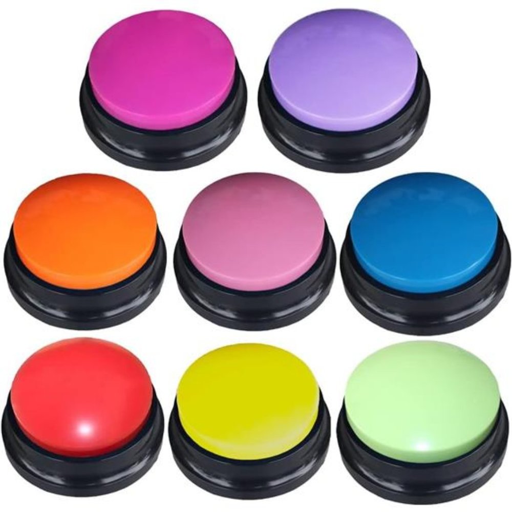 8 Color Voice Recording Button,Dog Buttons for Communication Pet Training Buzzer